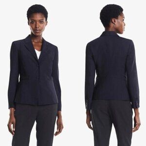 MM Lafleur The Ross Tropical Wool Single Button Navy Blue Blazer Size 2